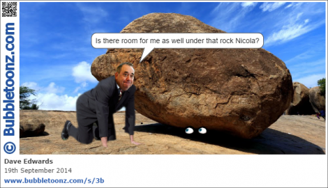 Salmond crawls back to where he came from.