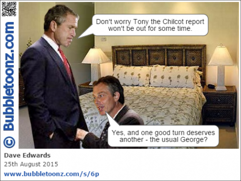 Tony Blair and George Bush discuss the Chilcot report