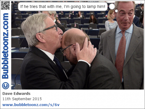 Farage is about to lamp Juncker