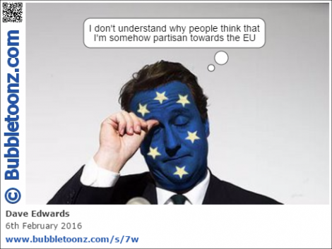 Cameron is partisan towards the EU