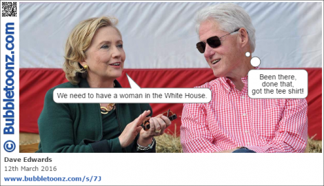 Hillary Clinton and Bill Clinton discuss having a woman in the White House