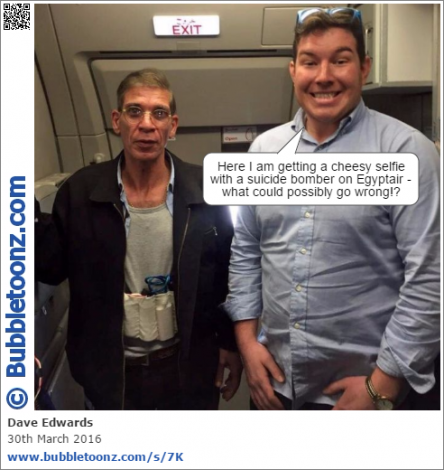 Ben Innes gets a cheesy selfie with a suicide bomber on Egyptair