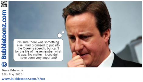 Cameron thinks about what he may have missed from the Queens speech