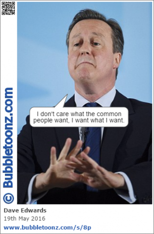 David Cameron does not care about the common people.
