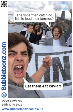 Remain campaign on the Thames - let them eat caviar!