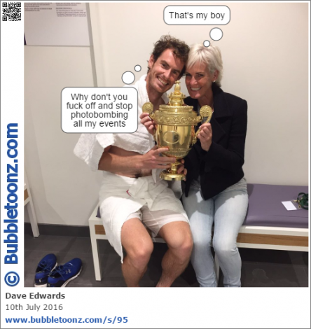 Judy Murray photobombs Andy's Wimbledon win