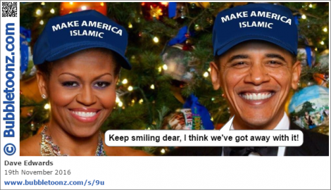 Barack and Michelle Obama smile for the camera