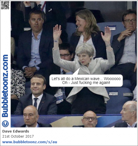 Theresa May does the Mexican wave