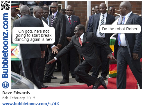 Robert Mugabe shows off his break dancing moves