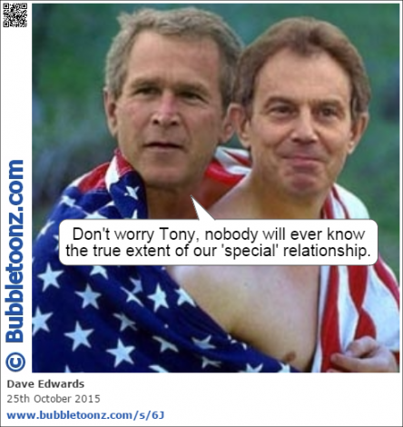 George Bush and Tony Blair's 'special' relationship.
