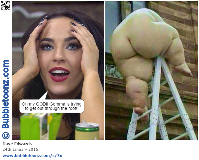 Stephanie Davis watches Gemma Collins trying to escape the Big Brother house through the roof