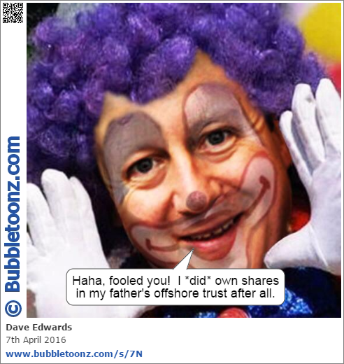 Cameron the clown comes clean about tax avoidance