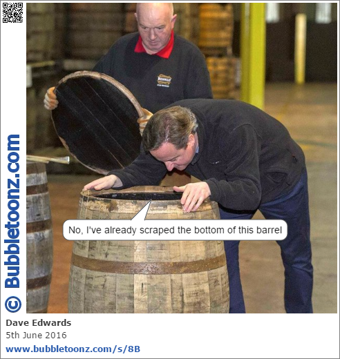 Cameron scrapes the bottom of the barrel