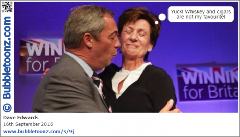 Diane James doesn't like being kissed by Nigel Farage