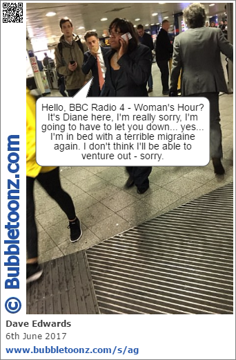 Diane Abbott cancels her appointment at Women's Hour